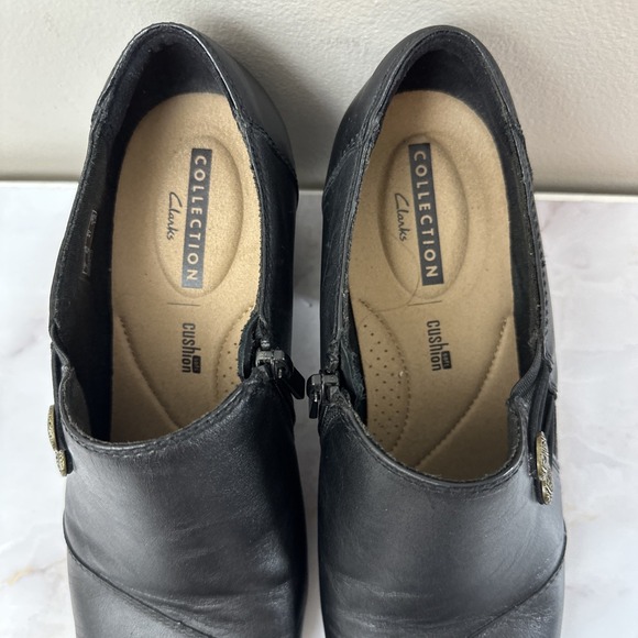 Clarks Collection Emslie Warren Leather Booties Women's 9.5 Comfort Black NEW - Picture 3 of 7
